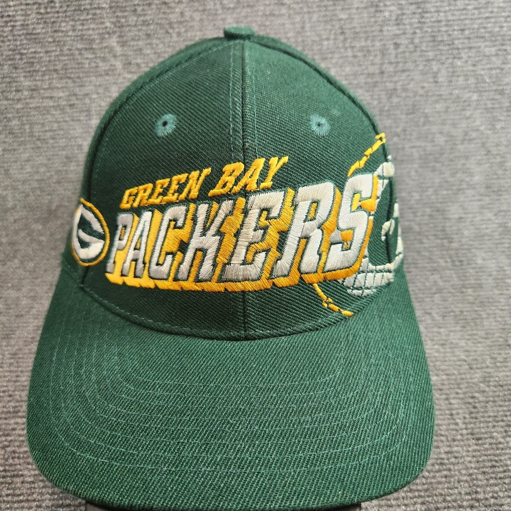 Vintage Green Bay Packers Snapback Hat Sports Specialties Shadow Grid Wool Blend